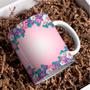 Imagem de Caneca Porcelana Xícara de Café Chá Rosa Flores Kit 4 Unid