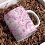 Imagem de Caneca Porcelana Xícara de Café  Com Unicórnio Kit 4 Unid