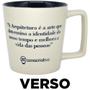 Imagem de Caneca Profissão Arquiteto Arquitetura Estampa Em Baixo Relevo Azul Cerâmica Branca 400ML