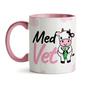 Imagem de Caneca Profissão Medicina Veterinária vaquinha Alça e Interior Rosa