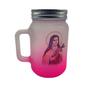 Imagem de Caneca Religiosa Santa Terezinha com Tampa e Canudo Vidro Rosa