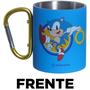 Imagem de Caneca Sonic Aço Inox Azul Com Mosquetão Oficial Sega - Zona Criativa