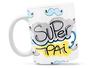 Imagem de Caneca Super Pai Divertida Porcelana Xícara 325ml + Caixa Presente