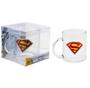 Imagem de Caneca Vidro Brasão Metal Superman 370Ml  Liga Da Justiça  Dc Comics