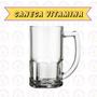 Imagem de Caneca Vidro Com Alça  VItamina 320ML Transparente Cerveja 4 UN