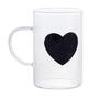 Imagem de Caneca Vidro Resistente ao Calor Black Heart 280ml