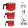 Imagem de Canecão copo alumínio vermelho cozinha café leite chá kit 3un
