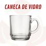 Imagem de Canecas Vidro Liso 250ML Resistente Restaurante Cafeteria - 8 UN