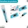 Imagem de Caneta 3d Impressão Completa Infantil Criança Criativa Azul Refil USB