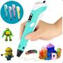 Imagem de Caneta 3d Impressão Completa Infantil Criança Criativa Azul Refil USB