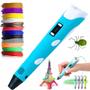 Imagem de Caneta 3D Infantil Completa com Cabo USB e Refil Azul
