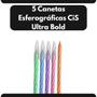 Imagem de Caneta Esferográfica CiS Spirinho Scents Estojo com 5 Cores 0.7mm Tinta com Essência Sortido