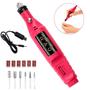 Imagem de Caneta Lixadora Elétrica Rosa Recarregável 110V/220V