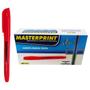 Imagem de Caneta Marca Texto Vermelha com Ponta Chanfrada Masterprint MP-612 Pincel MP 612 / Caixa 12 Unidades