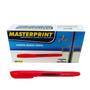 Imagem de Caneta Marca Texto Vermelha com Ponta Chanfrada Masterprint MP-612 Pincel MP 612 / Caixa 12 Unidades