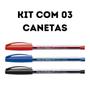 Imagem de Caneta trilux 032 com 03 cores azul/vermelho/preto