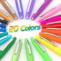 Imagem de Canetas de feltro Lelix de 20 cores de ponta média para registro no diário