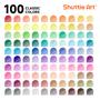 Imagem de Canetas Fineliner Shuttle Art - 100 Cores com Ponta Fina de 0,4 mm