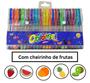 Imagem de Canetas Gel Cheirinho de Frutas Coloridas Perfumadas Glitter Neon Tons Pastel Kit com 12/24/36