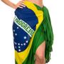 Imagem de Canga De Praia Estampa Bandeira Do Brasil 100% Viscose Linda