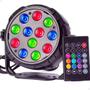 Imagem de Canhão Iluminação Led Rgb 12 Leds Rgb Controle Remoto
