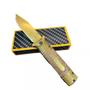 Imagem de Canivete Tático Dourado Esportivo de Aço Inox Semi Automático