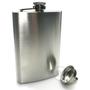 Imagem de Cantil Inox 260ml + Funil Garrafa Whiskeira Whisky Bolso Bar (9oz) Prata