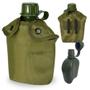 Imagem de Cantil Plastico 950 Ml Camping Trilha com Capa Verde Militar Guepardo