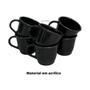 Imagem de Cantinho do Café Caixa com 6 Xicaras em Acrilico Preto Chá Kit Conjunto Jogo