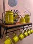 Imagem de Cantinho do café com kit bule amarelo em alumínio com caneca
