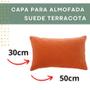 Imagem de Capa Almofada Decorativa 45x45 E 30x50 Suede Terracota Veludo Liso Cama Sofá Cama Poltrona Decoração Tom Terroso 3 Peças