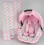 Imagem de Capa bebê conforto+carrinho+redutor - passinho rosa