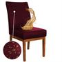 Imagem de Capa Cadeira Jantar Impermeável 6 unidades Marsala Premium 