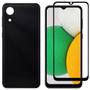 Imagem de Capa Capinha Case Preto Silicone + Película 3D Compativel Com Samsung A03 CORE