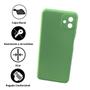 Imagem de Capa Capinha Protetora Silicone Aveludada + Película Frontal Vidro 3D Full Cover Para Celular Samsung A04