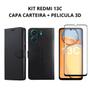 Imagem de Capa Carteira + Película 3D Para Xiaomi Poco C65 / Redmi 13C