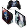 Imagem de Capa Case e Skin Compatível Xbox One Fat Controle - Capitão America