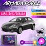 Imagem de Capa Cobrir Carro BRAVO 100% Forrada Armada Force 100% Impermeável Forro Total Protege Sol Chuva Poeira Lona Proteção Automotiva Hatch e Sedan