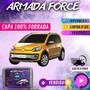 Imagem de Capa Cobrir Carro CROSS UP 100% Forrada Armada Force 100% Impermeável Forro Total Protege Sol Chuva Poeira Lona Proteção Automotiva Hatch e Sedan