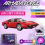 Imagem de Capa Cobrir Carro FERRARI ANTIGA 100% Forrada Armada Force 100% Impermeável Forro Total Protege Sol Chuva Lona Proteção Automotiva Hatch e Sedan