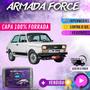 Imagem de Capa Cobrir Carro FIAT 147 100% Forrada Armada Force 100% Impermeável Forro Total Protege Sol Chuva Poeira Lona Proteção Automotiva Hatch e Sedan