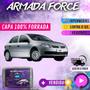 Imagem de Capa Cobrir Carro GOL G5 100% Forrada Armada Force 100% Impermeável Forro Total Protege Sol Chuva Poeira Lona Proteção Automotiva Hatch e Sedan