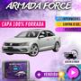 Imagem de Capa Cobrir Carro JETTA 100% Forrada Armada Force 100% Impermeável Forro Total Protege Sol Chuva Poeira Lona Proteção Automotiva Hatch e Sedan