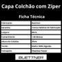 Imagem de Capa Colchão Solteiro com Zíper Algodão 88x188x20cm Pérola