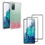 Imagem de Capa Com Bordas Anti Choque Chuva de Coração + Pelicula Vidro 3D Compativel Para Galaxy S20 Fe