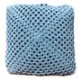 Imagem de Capa de almofada manual de crochê Atelier Bizica - tons de azul