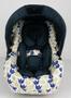 Imagem de Capa de bebê conforto e redutor - passinho elefante azul