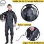 Imagem de Capa De Chuva Moto Masculina Pvc Impermeável Kit Jaqueta E Calça Preta