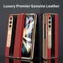 Imagem de Capa de Couro Genuíno Karendon para Samsung Galaxy Z Fold 4 - Proteção Total com Suporte (Vermelha)