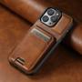 Imagem de Capa de Couro para iPhone com Suporte e Porta-Cartões Magnético - iPhone X, Xs, Xr, 11, 12, 13, 14
